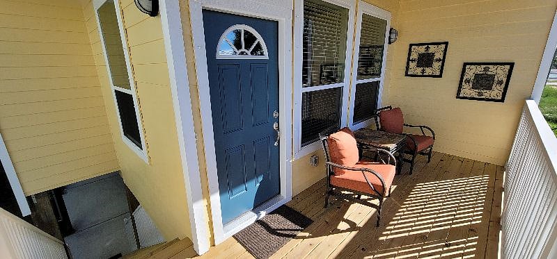Front porch with seating.