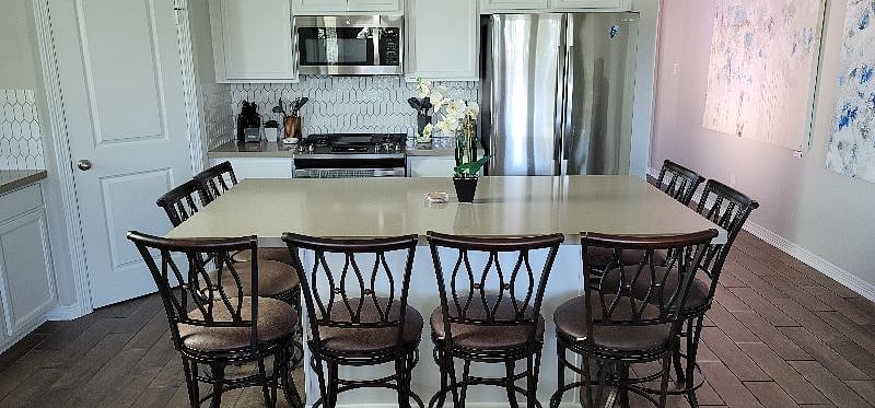 Island seating for 8.