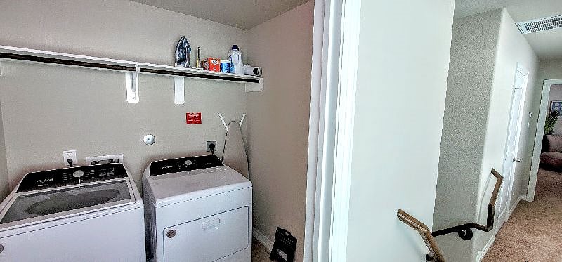 Hallway laundry room.