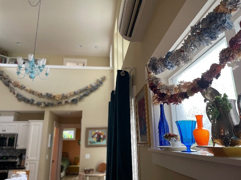 The garden is our thing---flowers are integral to the casita, even in winter!