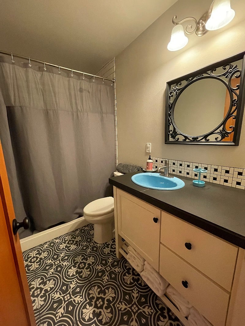 Sweet, functional bathroom