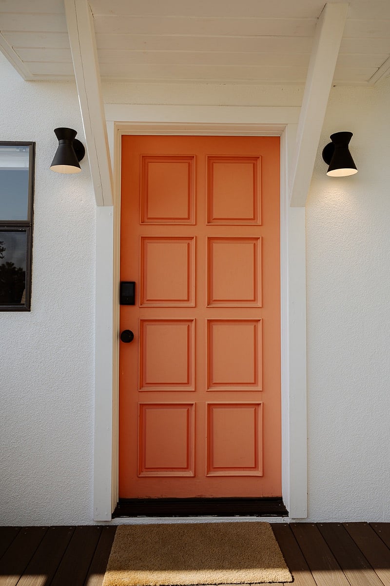 Front door with smart lock entry
