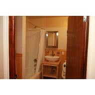 bathroom, toilet, tub and shower.