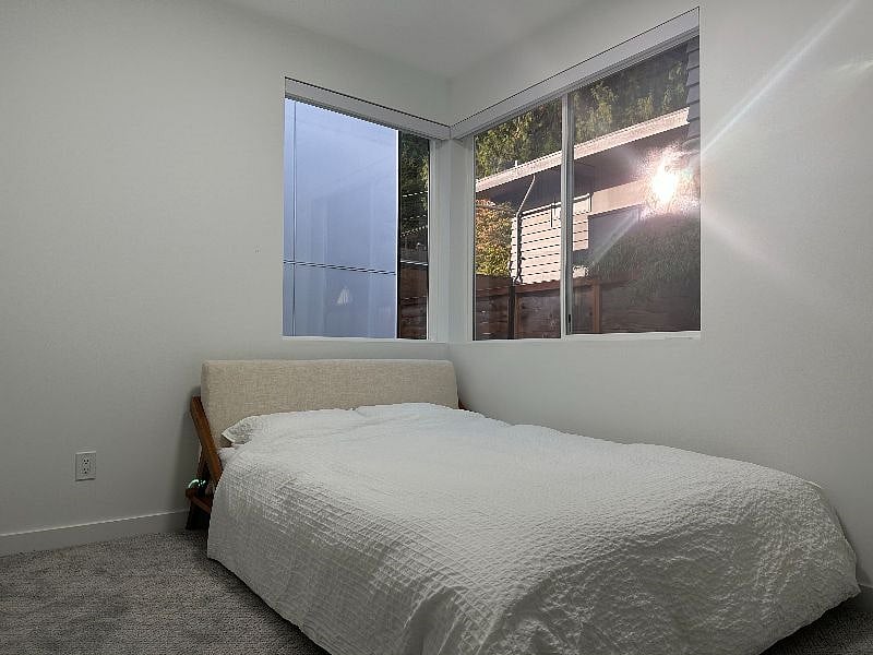 Room 2 (It's a room for sleepy ones!) CB2 queen bed, and comfy down comforter. We are still choosing a perfect desk for the room, it will be ready before you move in.