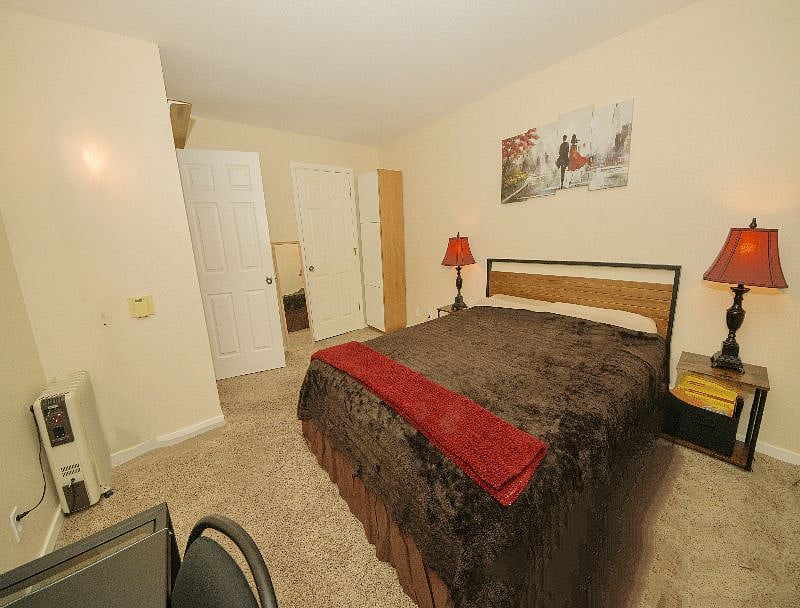 Bed and walk in closet