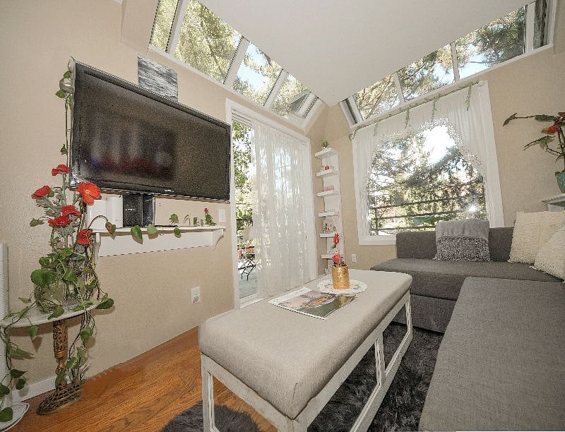 Airy, bright skylight living room