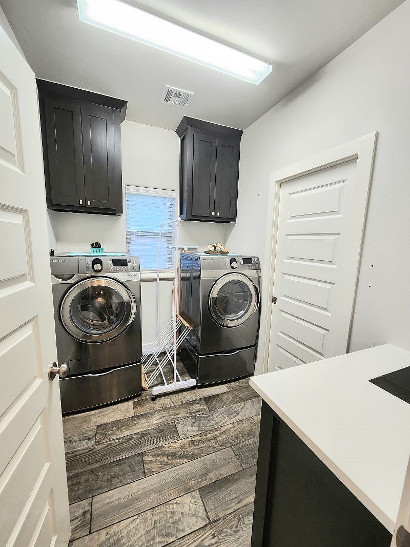 Full washer and dryer.