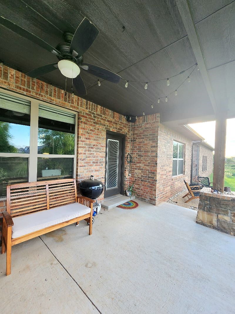 Back porch lounge area and grill.