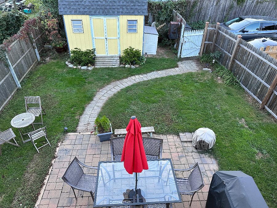 Fully fenced backyard.