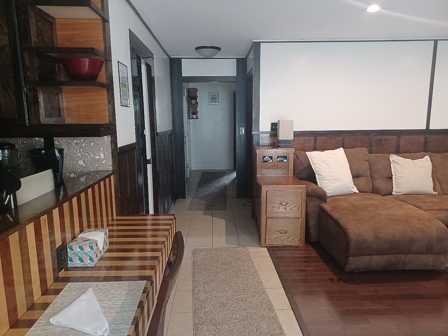 View from French Doors (patio) to bedroom 2