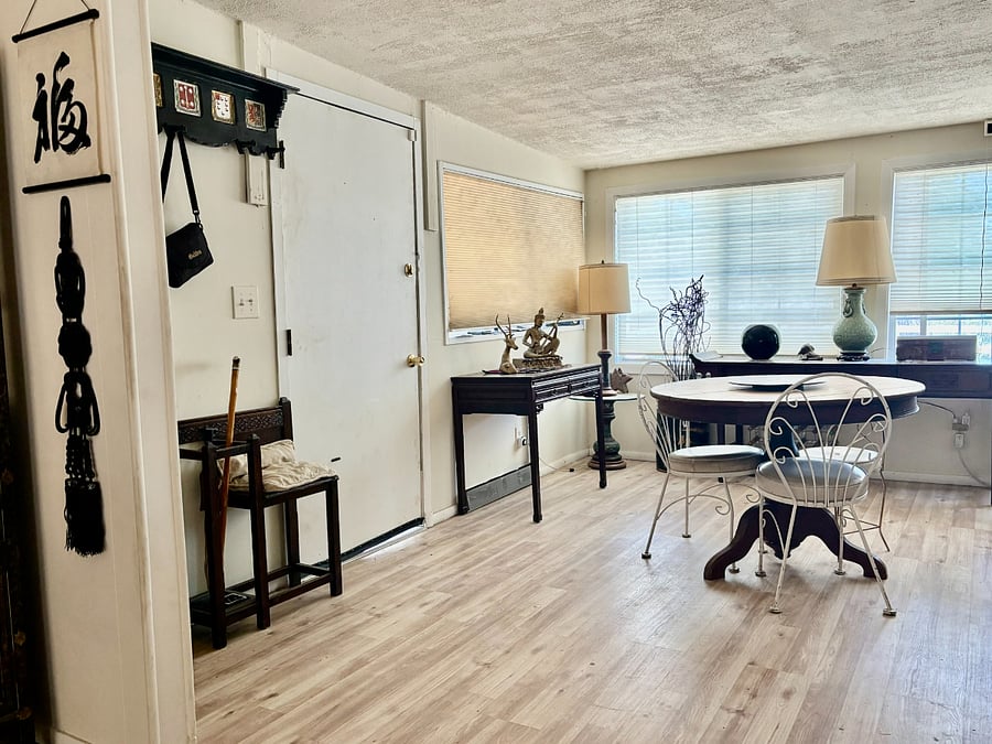 Front entry way and dining area in the main house