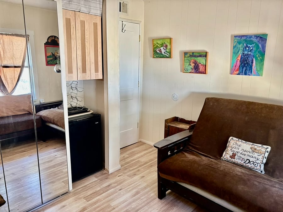 The Buddy Boudoir room which can be a bedroom or where one entertains guests in the in-law unit.