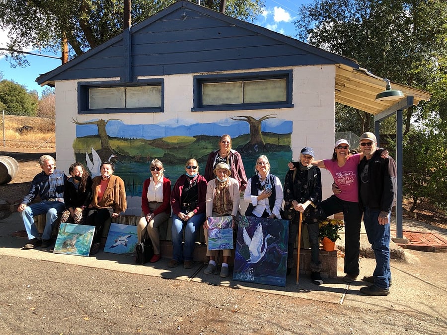 The unveiling party of my mom's mural at Clear Lake Campground