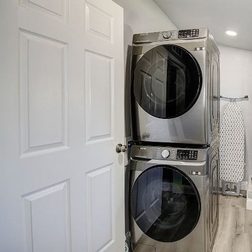 Brand new premium washer and dryer are big, speedy, water & energy efficient, and smart-capable. Steam sanitizing feature!