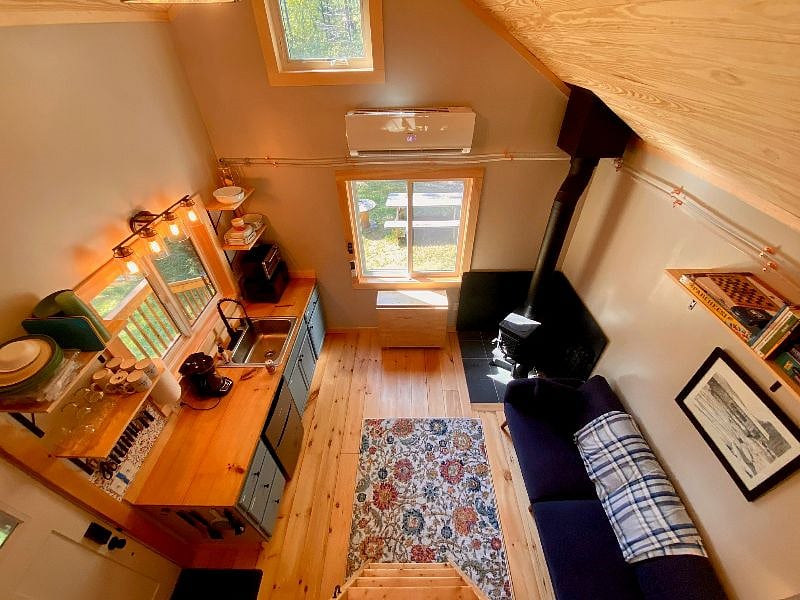 Birds-eye view of the living area from the loft