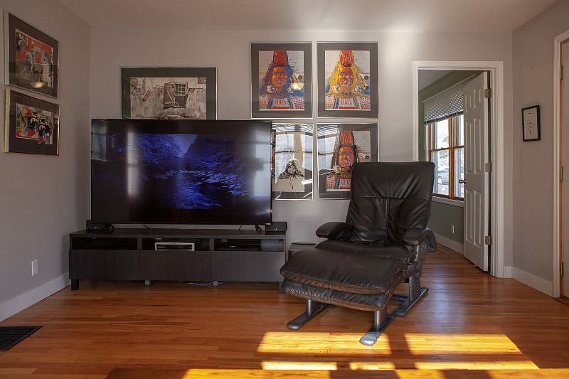 70" smart TV with several streaming services.