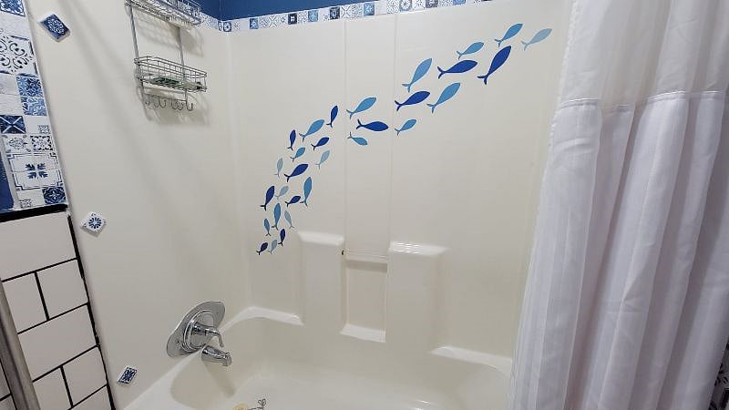 bathtub in central bathroom