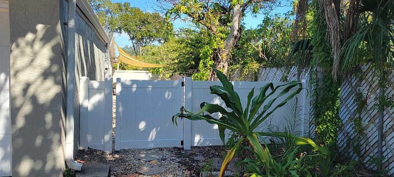 Fenced in side patio