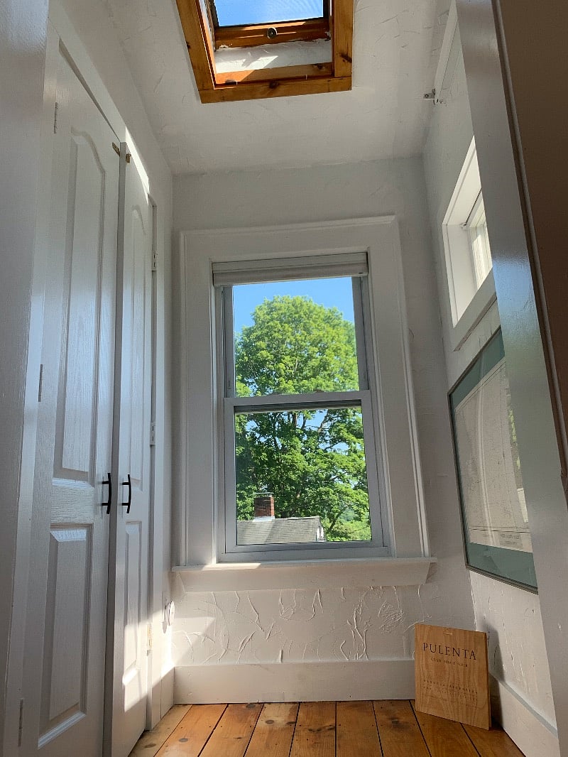 Mini-atrium with skylight adjoining the living room.