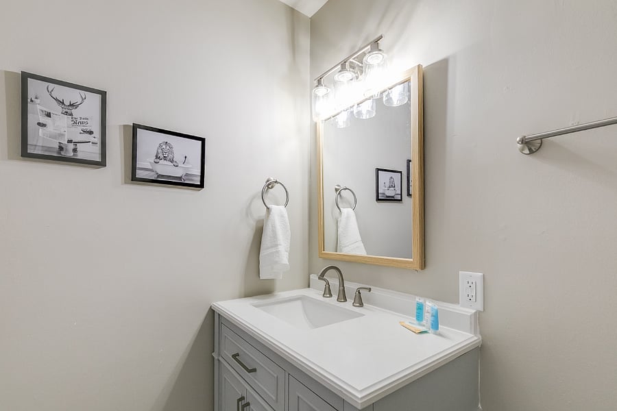 Upstairs full bath vanity.