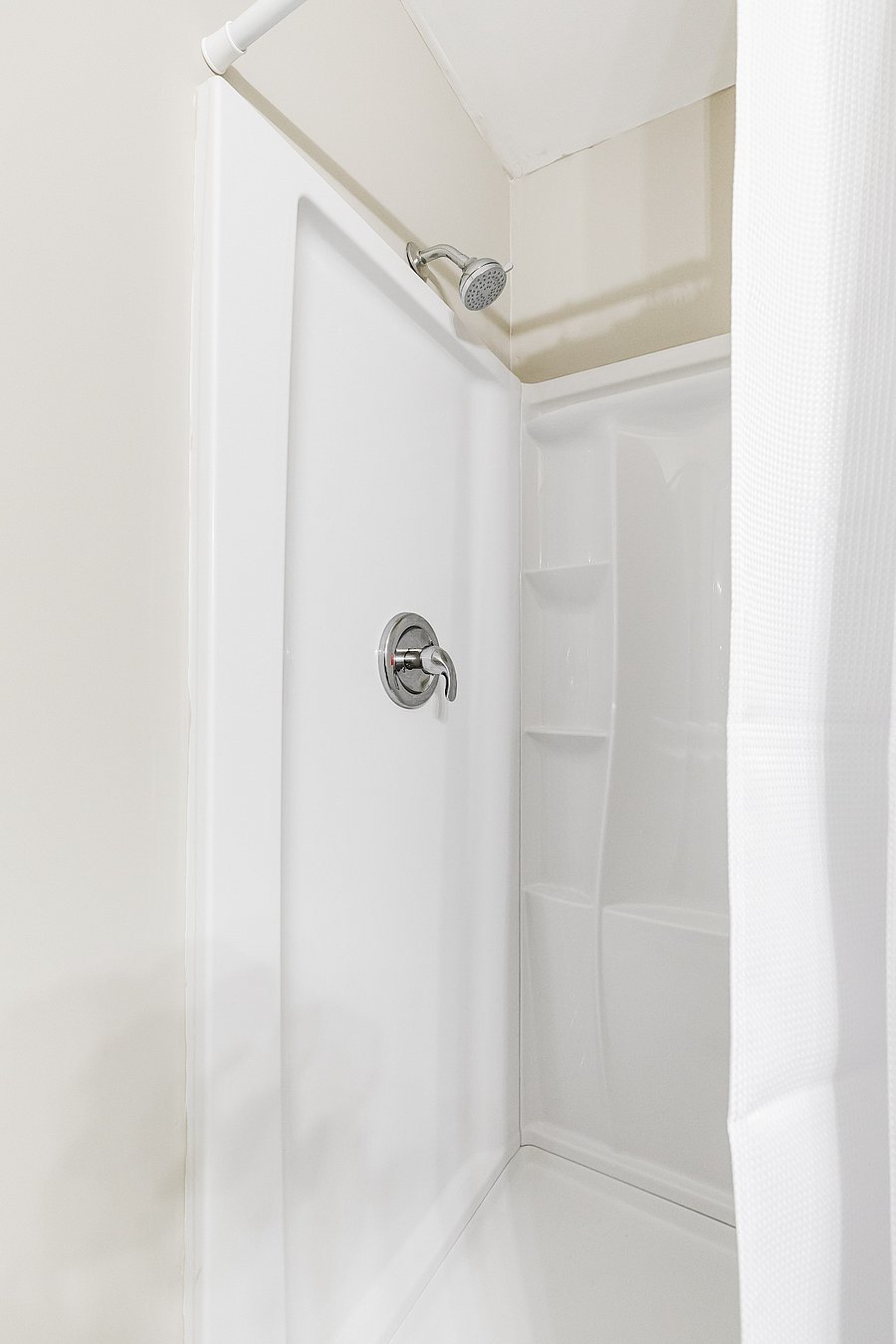 Upstairs full bath with brand new large walk-in shower.