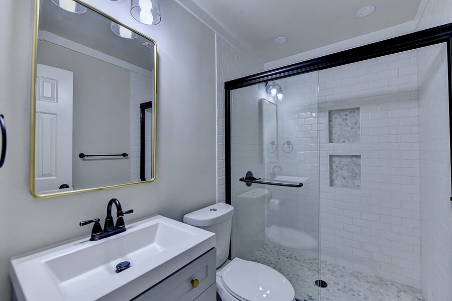Custom Updated Tiled Hall Bathroom