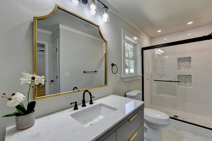 Custom Updated Tiled Master Bathroom
