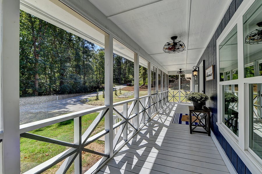 Updated Large Private Screened in Porch
