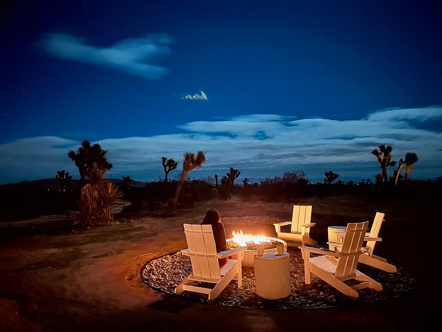 Make s'mores under the stars around our 48" concrete fire pit.