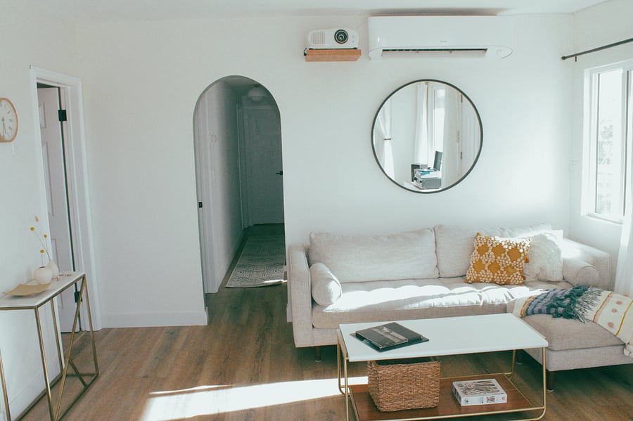 The main living area is bathed in light from sunrise to sunset.