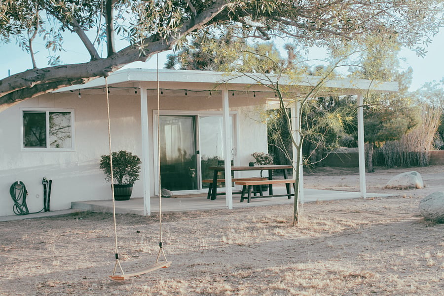 Enjoy the swing hanging from the olive tree.