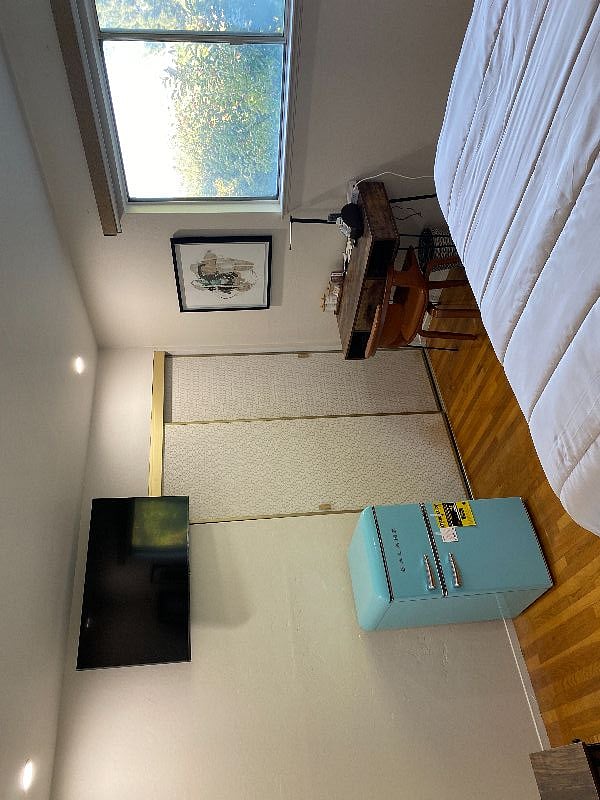 RKB Room - 42" Smart Television, Closet with Dresser Drawer, Desk and Personal Refrigerator.