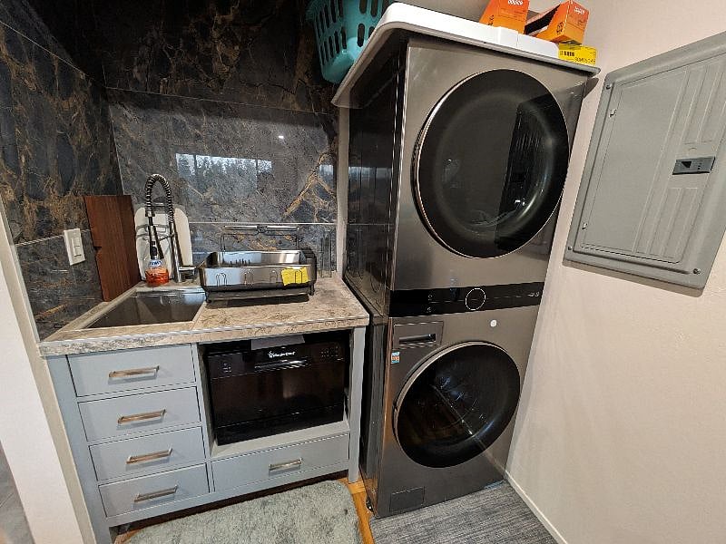 Common Area - Mabuhay Room Kitchenette Sink, Mini Dishwasher and New Washer and Dryer.