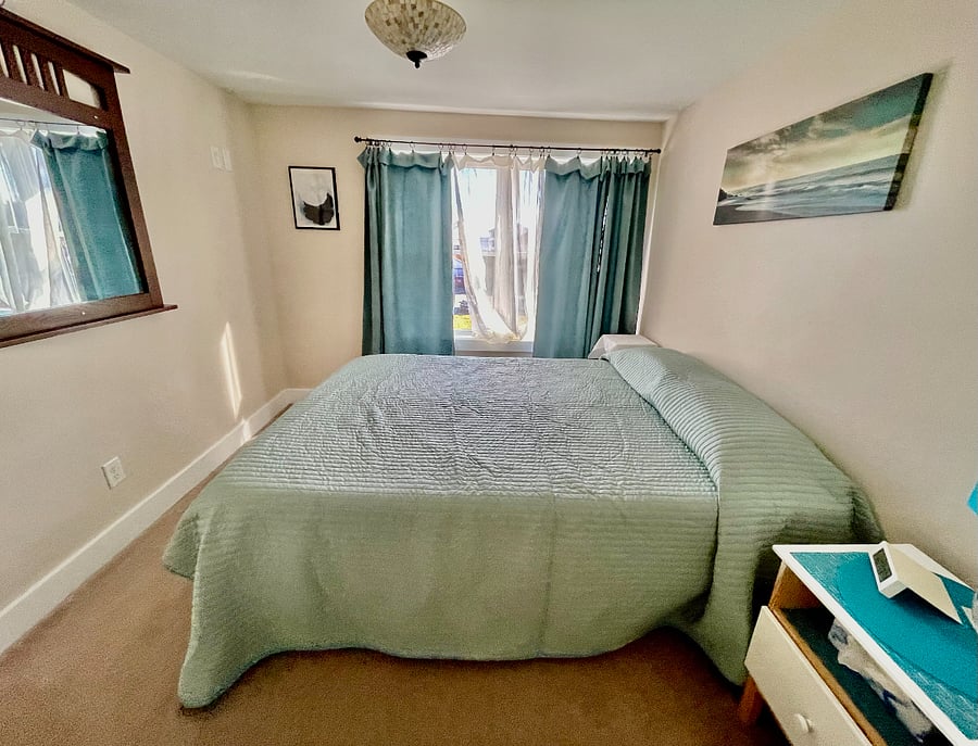 Bedroom #2, w/ queen bed & ocean view