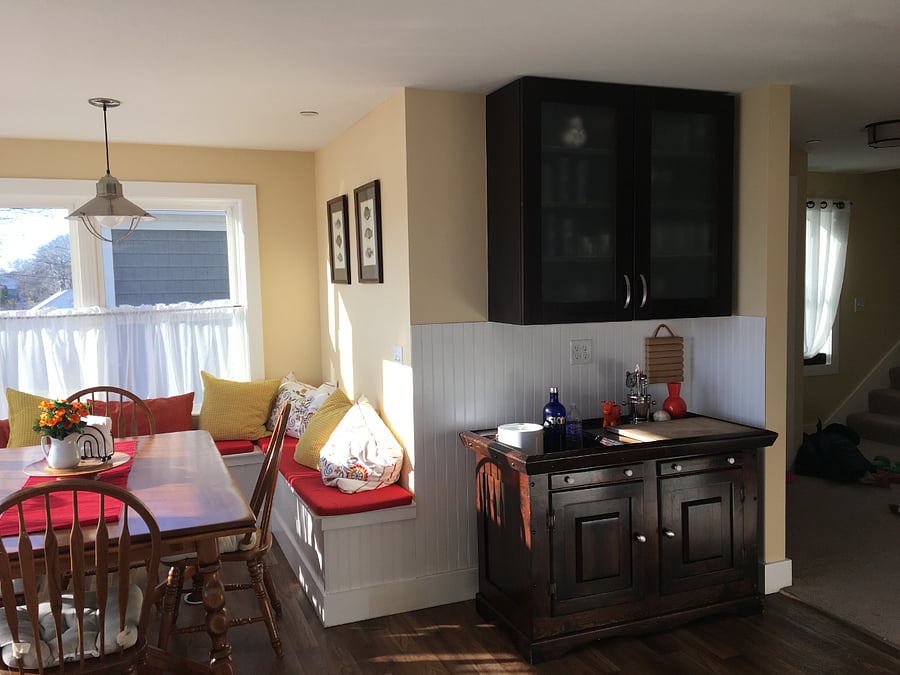 Wet bar for creating all your favorite beverages. The blender is stored below for your frozen drinks and smoothies.  