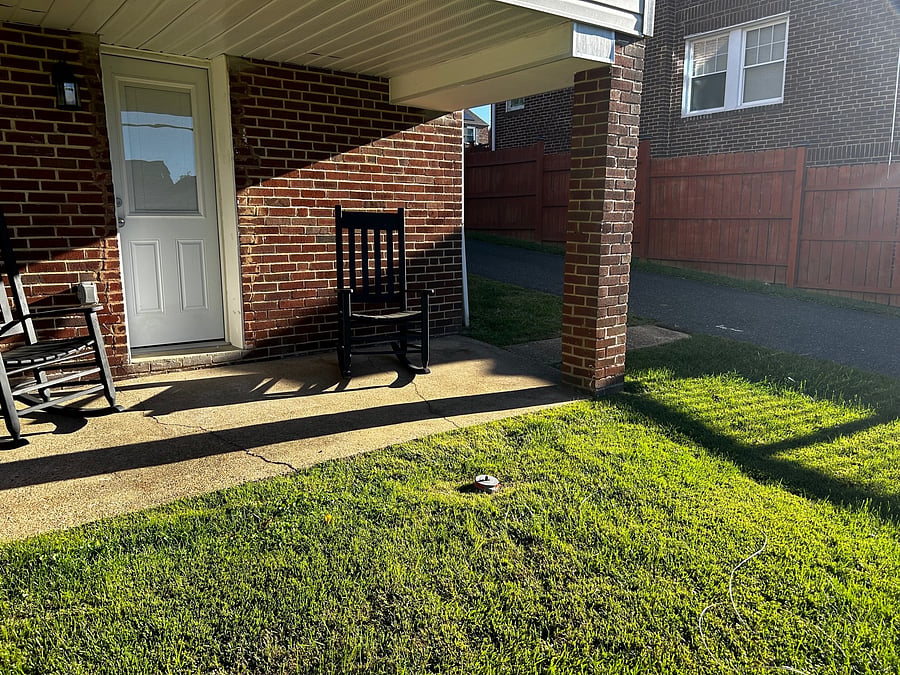 Private entrance. Driveway/off-street parking to the right of the door.