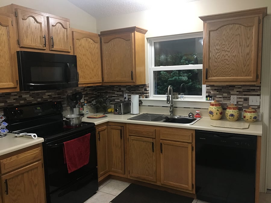 Kitchen set up with Keurig and all amenities of home! Ceramic tile kitchen floor