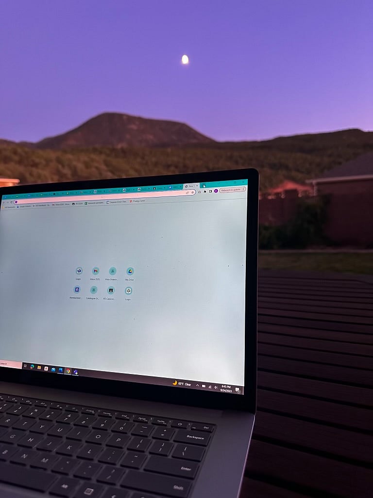 Take some stress out of work with a fresh outdoor office view of serene Cedar Mountain in your outdoor living space.