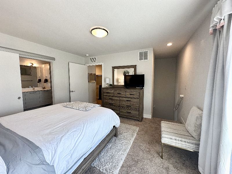 Bedroom, smart TV, dresser