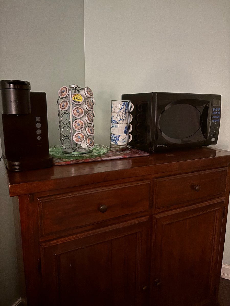 Coffee station to get you going! Yea available from landlord on mail level too!