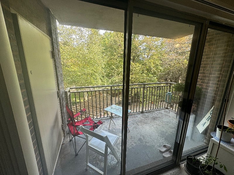 Balcony accessed from the co-living space of the living and dining area.