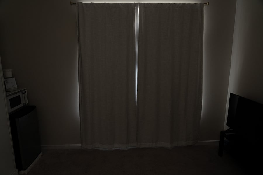 Blackout Curtains for a nice day time rest.