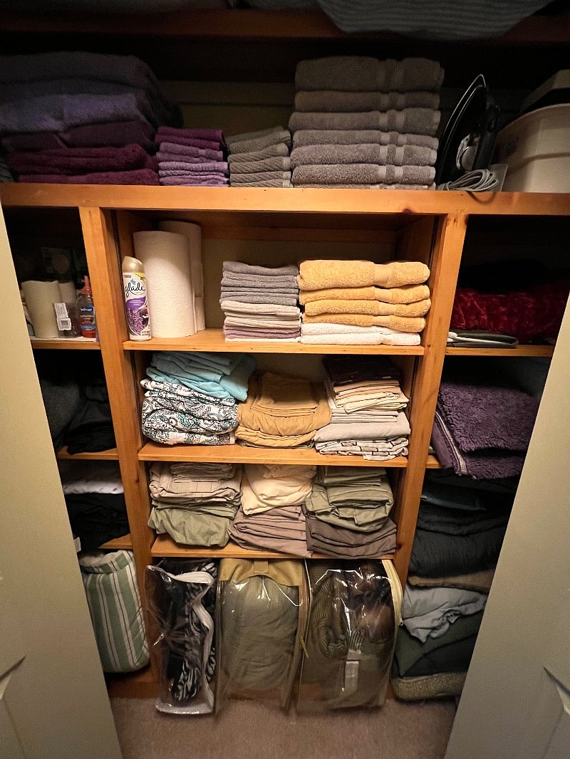 Your private linen closet with everything that you will need for your bathroom and bedroom