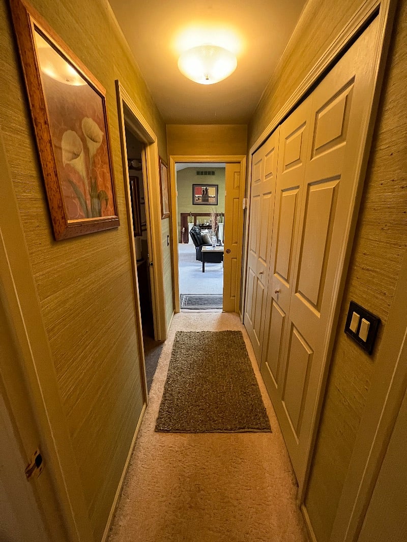 Hallway leading from your private bedroom into your private bathroom