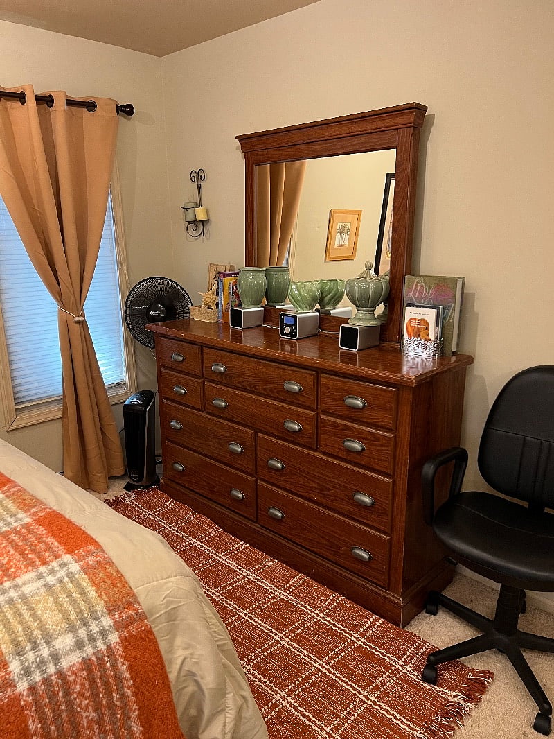 Most of the dresser drawers are empty and can be used by you