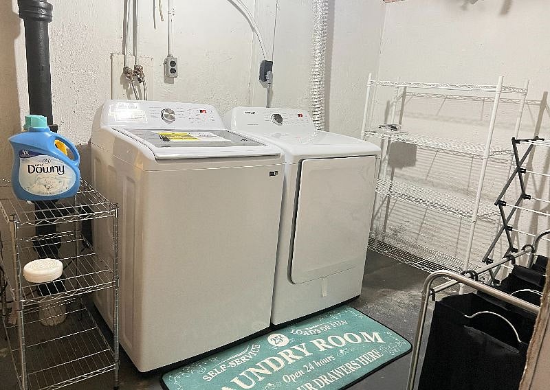 Laundry in the basement