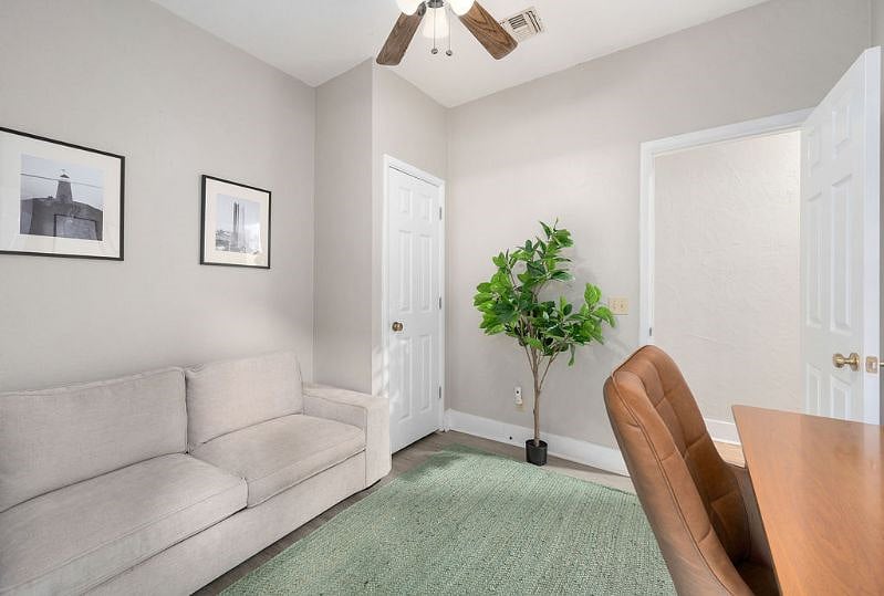 Cozy office with couch