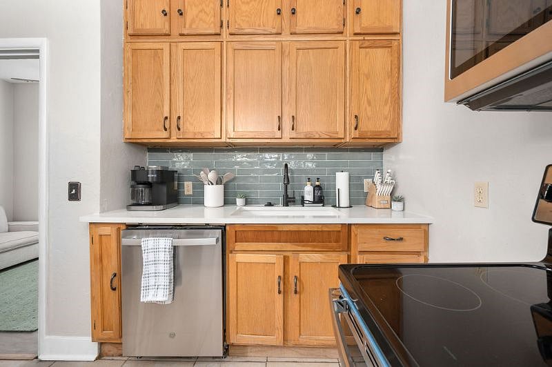 Renovated full kitchen with all the appliances, cookware, and dishes you'll need