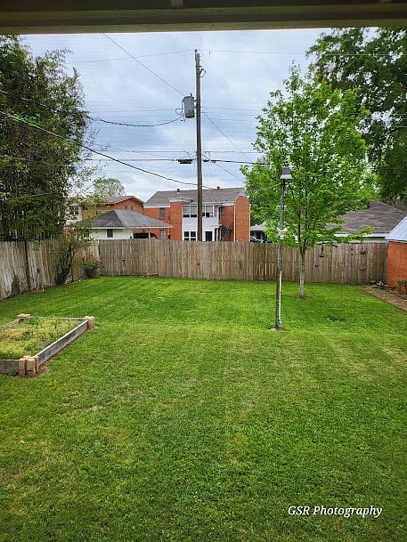 Backyard view from patio