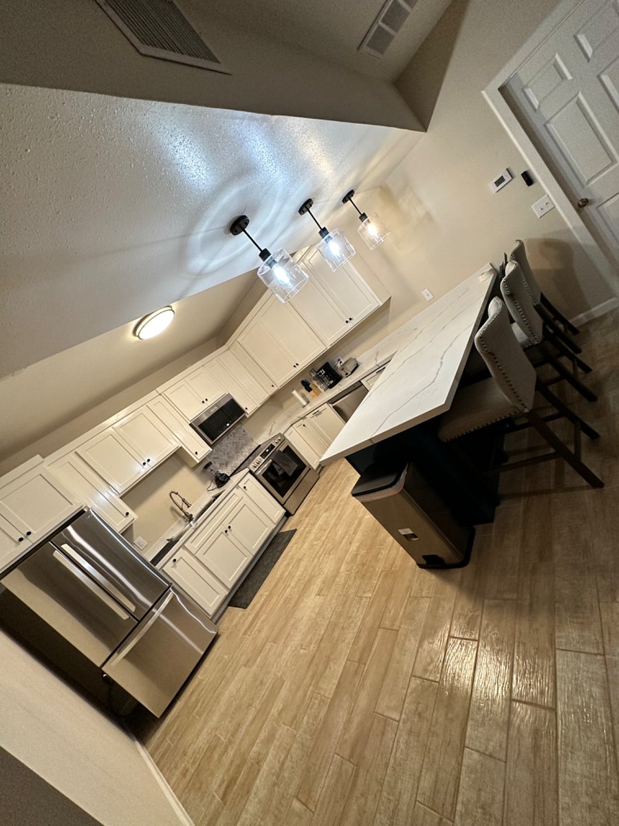 Full kitchen stocked with essentials to make your stay comfortable.
